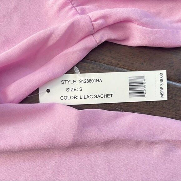 Counterparts Lilac Sheer Ruffle Long Sleeve Blouse S NWT - Picture 5 of 7